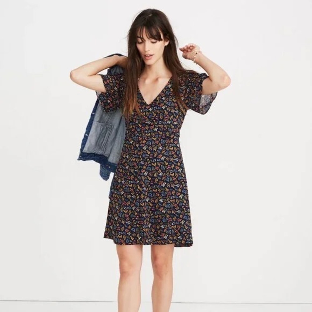 MADEWELL V-Neck Floral Mini Dress